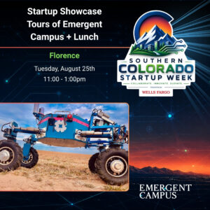 You have manage access for this event. Manage Avatar for SoCo Startup Week 2026 Presented by SoCo Startup Week 2026 Southern Colorado Startup Week (August 24–28) brings entrepreneurs, innovators, and community together in Colorado Springs, Florence, and Penrose. Hosted By Exponential Impact 2 Going Jon-Michael Horst and Bayo Aderibigbe Contact the Host Tech Startup Showcase Tours of Emergent Campus