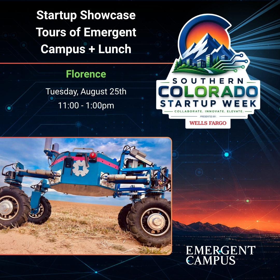 You have manage access for this event. Manage Avatar for SoCo Startup Week 2026 Presented by SoCo Startup Week 2026 Southern Colorado Startup Week (August 24–28) brings entrepreneurs, innovators, and community together in Colorado Springs, Florence, and Penrose. Hosted By Exponential Impact 2 Going Jon-Michael Horst and Bayo Aderibigbe Contact the Host Tech Startup Showcase Tours of Emergent Campus
